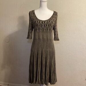 Max Studio Women's Gray Knee Length Dress L